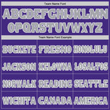 Custom Purple White-Gray Mesh Authentic Football Jersey