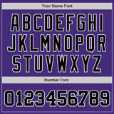 Custom Purple Black-White Authentic Baseball Jersey
