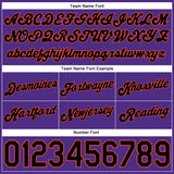 Custom Purple Black Pinstripe Black-Orange Authentic Basketball Shorts