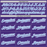 Custom Purple White Pinstripe Light Blue-White Authentic Baseball Jersey