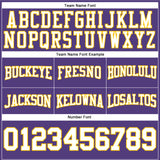 Custom Stitched Purple White-Gold Football Pullover Sweatshirt Hoodie