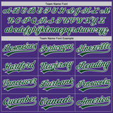 Custom Purple White Pinstripe Green Authentic Baseball Jersey