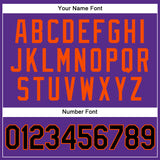 Custom Purple Black Pinstripe Orange Authentic Baseball Jersey