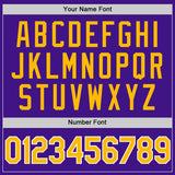 Custom Purple Gold-White Authentic Throwback Baseball Jersey
