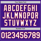 Custom Purple White-Red Authentic Throwback Baseball Jersey