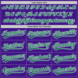 Custom Purple Kelly Green-White Authentic Throwback Baseball Jersey