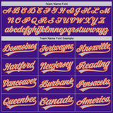 Custom Purple Orange-Gray Authentic Throwback Baseball Jersey