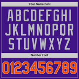 Custom Purple Orange-Gray Authentic Throwback Baseball Jersey