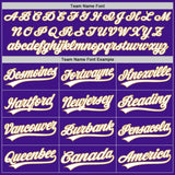 Custom Purple White-Old Gold Authentic Throwback Baseball Jersey
