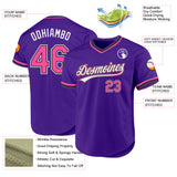 Custom Purple Pink-Black Authentic Throwback Baseball Jersey