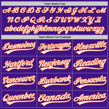 Custom Purple White-Orange Authentic Throwback Baseball Jersey
