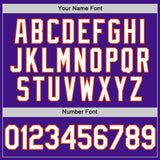 Custom Purple White-Orange Authentic Throwback Baseball Jersey