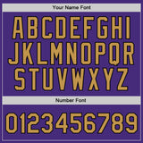 Custom Purple Old Gold-Black Authentic Throwback Basketball Jersey