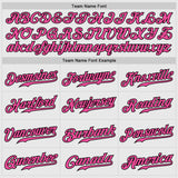 Custom White Black Pinstripe Pink-Black Authentic Raglan Sleeves Baseball Jersey