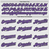 Custom White Purple Pinstripe Purple-Gray Authentic Raglan Sleeves Baseball Jersey