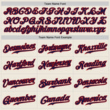 Custom Cream Navy Pinstripe Navy-Red Authentic Raglan Sleeves Baseball Jersey