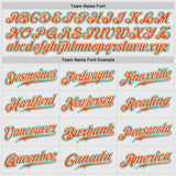 Custom White Aqua Pinstripe Aqua-Orange Authentic Raglan Sleeves Baseball Jersey