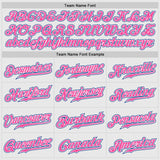 Custom White Pink Pinstripe Royal-Pink Authentic Raglan Sleeves Baseball Jersey