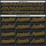 Custom Black White-Old Gold Authentic Raglan Sleeves Baseball Jersey