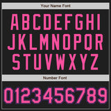 Custom Black Pink-Purple Authentic Raglan Sleeves Baseball Jersey