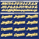 Custom Royal White-Gold Authentic Raglan Sleeves Baseball Jersey