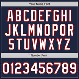Custom Navy White-Red Authentic Raglan Sleeves Baseball Jersey