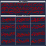 Custom Navy Red Authentic Raglan Sleeves Baseball Jersey