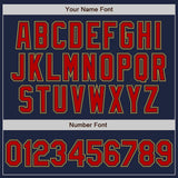 Custom Navy Red-Old Gold Authentic Raglan Sleeves Baseball Jersey