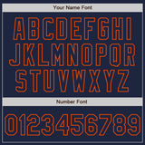 Custom Navy Orange Authentic Raglan Sleeves Baseball Jersey