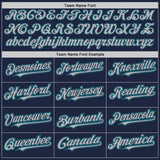 Custom Navy Gray-Teal Authentic Raglan Sleeves Baseball Jersey