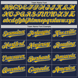 Custom Navy Light Blue-Yellow Authentic Raglan Sleeves Baseball Jersey