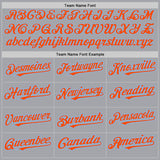 Custom Gray Orange-Light Blue Authentic Raglan Sleeves Baseball Jersey