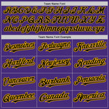 Custom Purple Black-Gold Authentic Raglan Sleeves Baseball Jersey