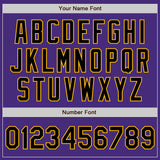 Custom Purple Black-Gold Authentic Raglan Sleeves Baseball Jersey
