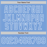 Custom Light Blue White Authentic Raglan Sleeves Baseball Jersey