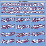 Custom Light Blue White Red-Royal Authentic Raglan Sleeves Baseball Jersey