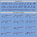 Custom Light Blue Yellow-Royal Authentic Raglan Sleeves Baseball Jersey