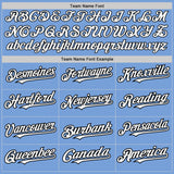 Custom Light Blue White-Black Authentic Raglan Sleeves Baseball Jersey