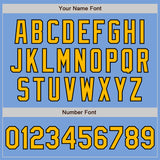 Custom Light Blue Gold-Black Authentic Raglan Sleeves Baseball Jersey