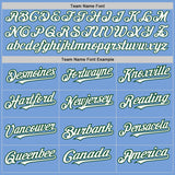 Custom Light Blue White-Green Authentic Raglan Sleeves Baseball Jersey