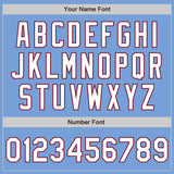 Custom Light Blue White-Crimson Authentic Raglan Sleeves Baseball Jersey