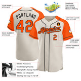 Custom Cream Orange-Black Authentic Raglan Sleeves Baseball Jersey
