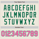 Custom Cream Pink-Kelly Green Authentic Raglan Sleeves Baseball Jersey