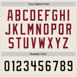 Custom Cream Black-Crimson Authentic Raglan Sleeves Baseball Jersey