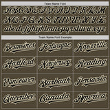 Custom Olive Black-Cream Authentic Raglan Sleeves Salute To Service Baseball Jersey