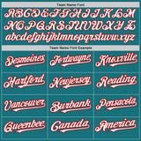 Custom Teal White-Red Authentic Raglan Sleeves Baseball Jersey
