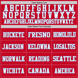 Custom Red White-Light Blue Mesh Authentic Throwback Football Jersey