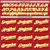 Custom Red Gold Pinstripe White-Gold Authentic Baseball Jersey