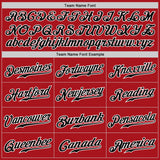 Custom Red Black Pinstripe Black-White Authentic Baseball Jersey