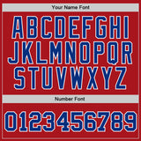 Custom Red Royal-White Authentic Throwback Basketball Jersey